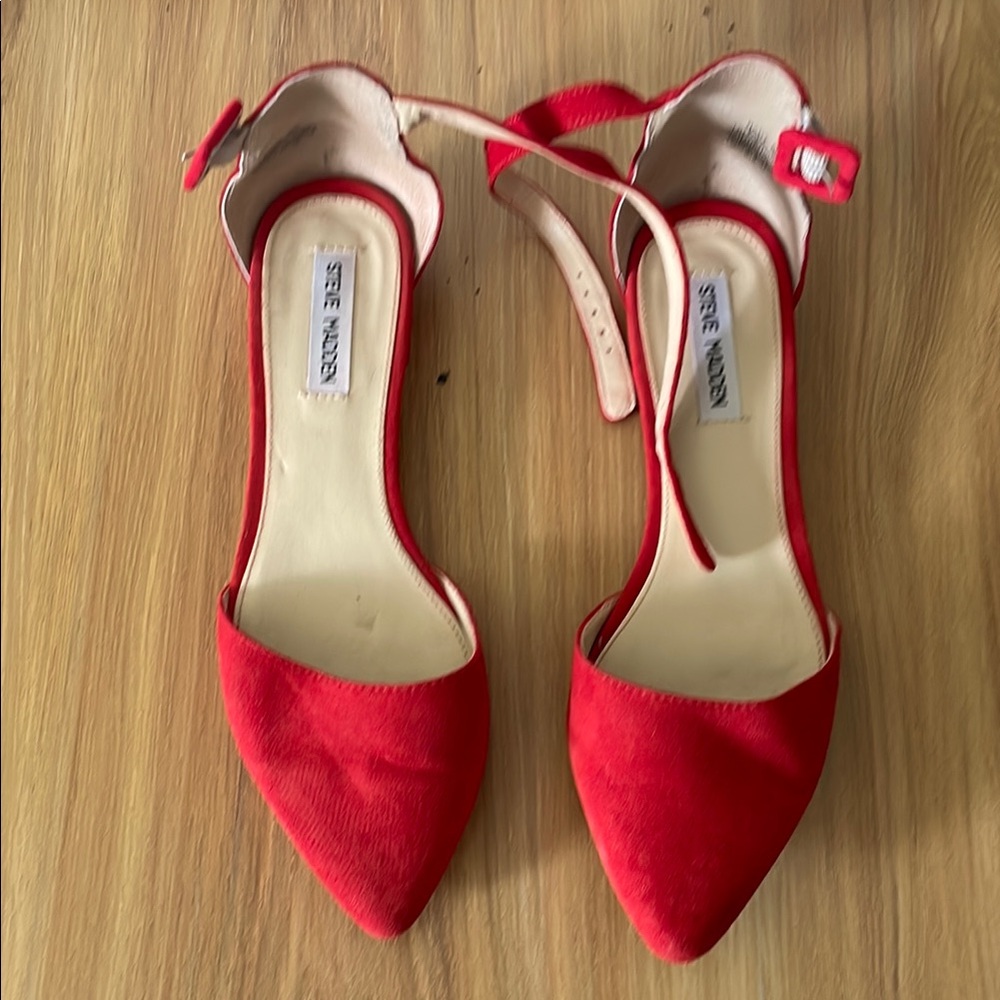 Steve Madden Red Heels Suede Elegance